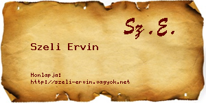 Szeli Ervin névjegykártya